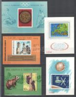 Románia 1972-1980 5 db vágott blokk berakólapon