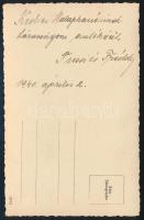 1940 Német Wehrmacht tiszt és felesége, fotólap, a hátoldalon magyar nyelvű ajándékozási sorokkal, 1...