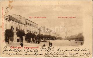 1900 Eperjes, Presov; Kir. törvényszék, Fő utca. Fénynyomat Divald műintézetéből 73. / main street, ...