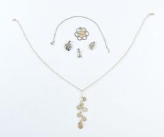 Vegyes sokdarabos ezüst (Ag) ékszer tétel, zömmel jelzett, 1-1 sérült, nettó 34g