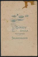 cca 1910 Fiatal hölgy kisbabával, kabinetfotó Chrien Gyula (1876-1947) selmecbányai műterméből, szec...