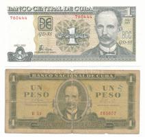 Kuba 1965. 1P "R 53 283077" + 2003. 1P "GD-55 760444" T:AU, VG, lyuk Cuba 1965. 1 Peso "R 53 283077" + 2003. 1 Peso "GD-55 760444" C:AU, VG, hole Krause P#94c, P#121c