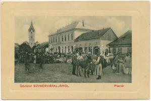 1917 Szinérváralja, Szinyérváralja, Seini; Piactér. W.L. Bp. N. 2386. / market square (Rb)
