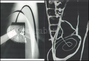 cca 1980 előtt, Kepes György (1906-2001) magyar - amerikai festő- és fotóművész alkotásai (Létra; Egy szelet kenyér), jelzés nélkül, 2 db modern nagyítás, jelzés nélkül, 21x15 cm