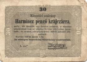 1848-49. "Kossuth-bankók" 15kr (2x), 30kr (1x), 2Ft (3x) két klf, 5Ft (1x) T:III,IV,IV- Ös...