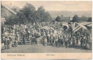 1909 Piski, Simeria; Heti vásár, piac. Főző József kiadása / market (fl)
