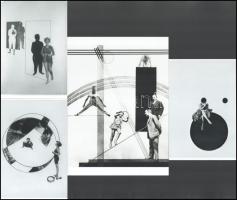 cca 1928k Moholy-Nagy László (1895-1946) magyar - amerikai művész kollázsai, a néhai Lapkiadó Vállalat központi fotólaborjának archívumából 4 db modern nagyítás, jelzés nélkül, 21x15 cm és 15x10 cm