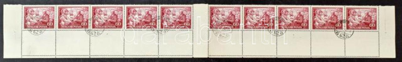 1952 Rákosi Mátyás 60f alul üresmezős hajtott tízescsík