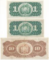 Bolívia DN(1929) 1B (2xklf: fekete- és kék "BANCO CENTRAL DE BOLIVIA" felülbélyegzésekkel)...