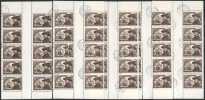 1950 5 db Bem József (I.) 40f ívközéprészes tízes tömb