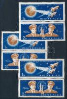1962 3 db Az első csoportos űrrepülés a számjegy talpán kampó lemezhibával (9.000)