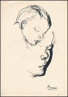 Picasso jelzéssel: Tanulmányok. Tus, papír. 29,5x21 cm