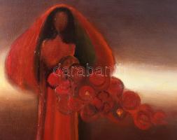 Finta Edit (1945-): Lebegés, 1996. Olaj, vászon, jelezve jobbra lent, 45x49,5 cm, fakeretben