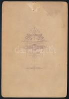 cca 1880 Elegáns fiatal hölgy portréja, kabinetfotó Kozmata Ferenc budapesti műterméből, hátoldalon ...