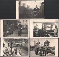 1938 Erich Raeder tengernagy látogatása Magyarországon a Dunai m. kir. Folyamörségnél. 5 db fotólap