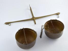 Régi réz akasztós mérleg, h: 40 cm