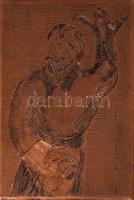 Bábos, rézkarc nyomódúc, 1955-ös jelzéssel és szignóval. 8x11 cm