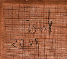 Bábos, rézkarc nyomódúc, 1955-ös jelzéssel és szignóval. 8x11 cm