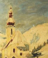 F Gebhard jelzéssel: Hegyvidéki táj. Olaj, karton. 50x60 cm, fakeretben