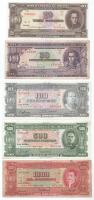 Bolívia 1945. 20B / 2B - 1000B / 100B (5xklf) T:AU-VG Bolivia 1945. 20 Bolivianos / 2 Bolivares - 1000 Bolivianos / 100 Bolivares (5xdiff) C:AU-VG Krause P#140, P#141, P#147-P#149