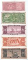 Bolívia 1945. 20B / 2B - 1000B / 100B (5xklf) T:AU-VG
Bolivia 1945. 20 Bolivianos / 2 Bolivares - 1...