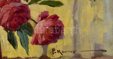 P Kemp jelzéssel: Csendélet. Olaj, vászon. Dekoratív fakeretben, 60×80 cm