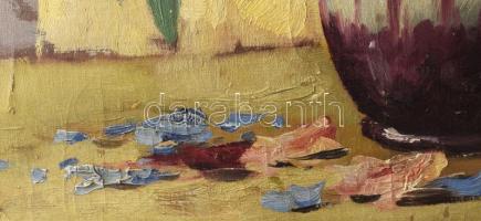 P Kemp jelzéssel: Csendélet. Olaj, vászon. Dekoratív fakeretben, 60×80 cm