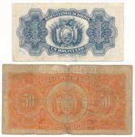 Bolívia 1928. 1B + 50B / 5B T:VG, lyuk, F szép papír
Bolivia 1928. 1 Boliviano + 50 Bolivianos / 5 ...