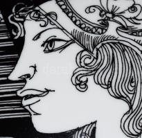 Szász Endre által tervezett bonbonier, jelzett, hibátlan, 9x7 cm