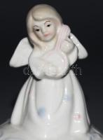 Angyalka figurás ékszertartó edény, jelzés nélkül, hibátlan, m: 11 cm