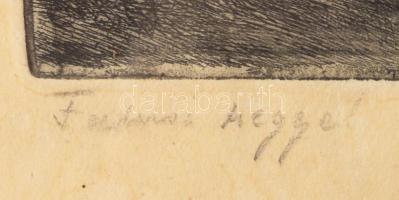 Szabó Vladimir (1905-1991): Falusi reggel. Rézkarc, papír, jelzett, apró felületi sérülésekkel, laps...