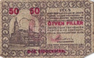 Pécs 1919. 50f (2x) + 50f 8. kiadás (3x) T:III,IV