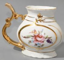 Csehszlovák virágmintás kúrapohár pár, jelzett, hibátlan, m: 11 cm