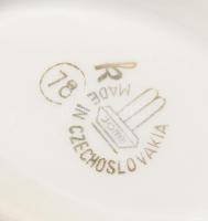 Csehszlovák virágmintás kúrapohár pár, jelzett, hibátlan, m: 11 cm