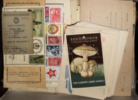 Egy doboznyi papírrégiség, vegyes iratok, Malév, okmányok, reklám, némi filatélia