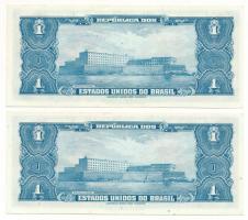 Brazília DN(1944) 1C (2x) sorszámkövetők "333A. 068877 - 333A. 068878" T:AU, hullámos papí...