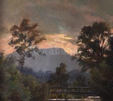 Páris Emil jelzéssel: Hangulatos táj, 1928. Olaj, karton. 33×26 cm. Dekoratív fakeretben