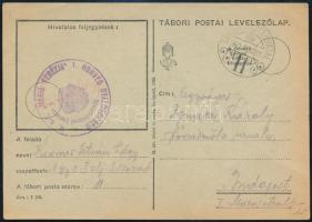 1940 Tábori posta levelezőlap / Field postcard "M. KIR. MÁRIA TERÉZIA 1. HONVÉD GYALOGEZRED"