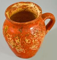 Tejes edény. Dél-Alföld, cca 19. sz. középső harmada, mázhibákkal, m: 13,5 cm