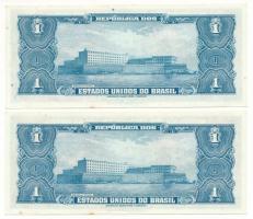 Brazília DN(1944) 1C (2x) közeli sorszámok "293A. 070884 + 293A. 070887" T:AU, hullámos pa...