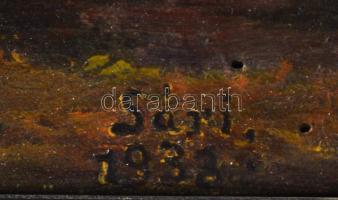 Sári jelzéssel: Táj, 1933. Olaj, vászon. 28,5×42 cm. Dekoratív, kissé sérült fakeretben