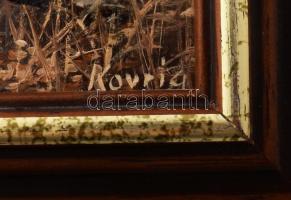 Kovrig Miklós (1951-): Koratavasz (vaddisznó). Olaj, farost. Jelzett. Hátoldalán autográf felirattal...