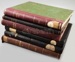 Kereskedelmi jogi folyóirat tétel: A Kereskedelmi jog c. folyóirat 1908-1938 közötti évfolyamok közül 6 teljes évfolyam bekötve