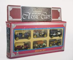 Deluxe Set 6 darabos oldtimer autó szett, tartójában