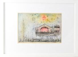 Gross Arnold (1929-2015): Kondor Béla emléklap. Ofszet nyomat, papír, jelzett a nyomaton, üvegezett ...