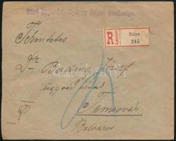 1897 Ajánlott levél / Registered cover "FOLYA" - "TEMESVÁR"