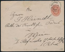 1893 5kr díjjegyes boríték / PS-cover "KABOLA-POLYÁNA"