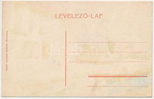 Kovászna, Covasna; Pokolsár gyógyfürdő, belső, fürdőzők. Szabó nyomda kiadása, (W.L. ?) / spa, bathh...