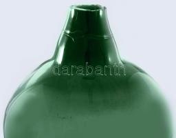 Borérlelő üvegballon. cca 19. sz. vége, Parád, zölden színezett hutaüveg, cca 50 liter, kis kopással...