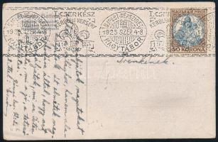 1925 Képeslap Cserkész verseny alkalmi bélyegzéssel / Postcard with special cancellation